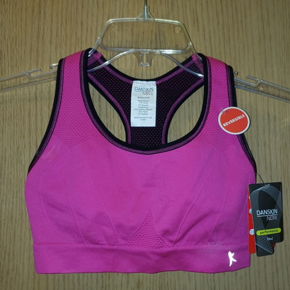 Danskin Now sports bra, size S/ch 4-6, reversible,